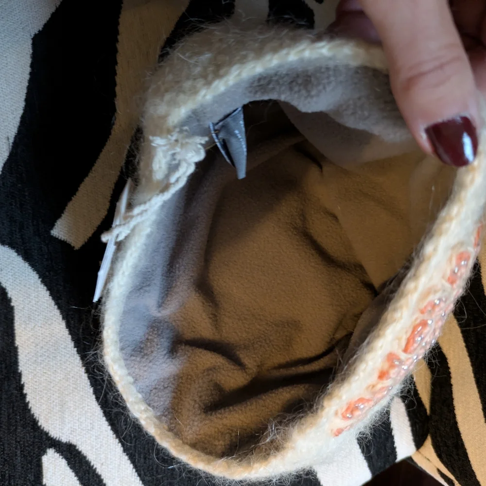 Anthropologie NWT French Knot Handmade Cream Bernie. - Picture 4 of 6